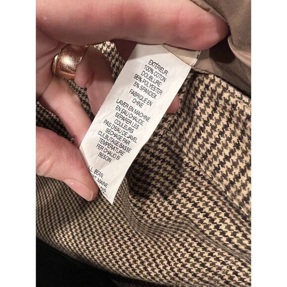 LL Bean Skirt Womens Sz 12P Houndstooth Equestrian Classic Fit Vintage Tan Brown - Picture 5 of 9